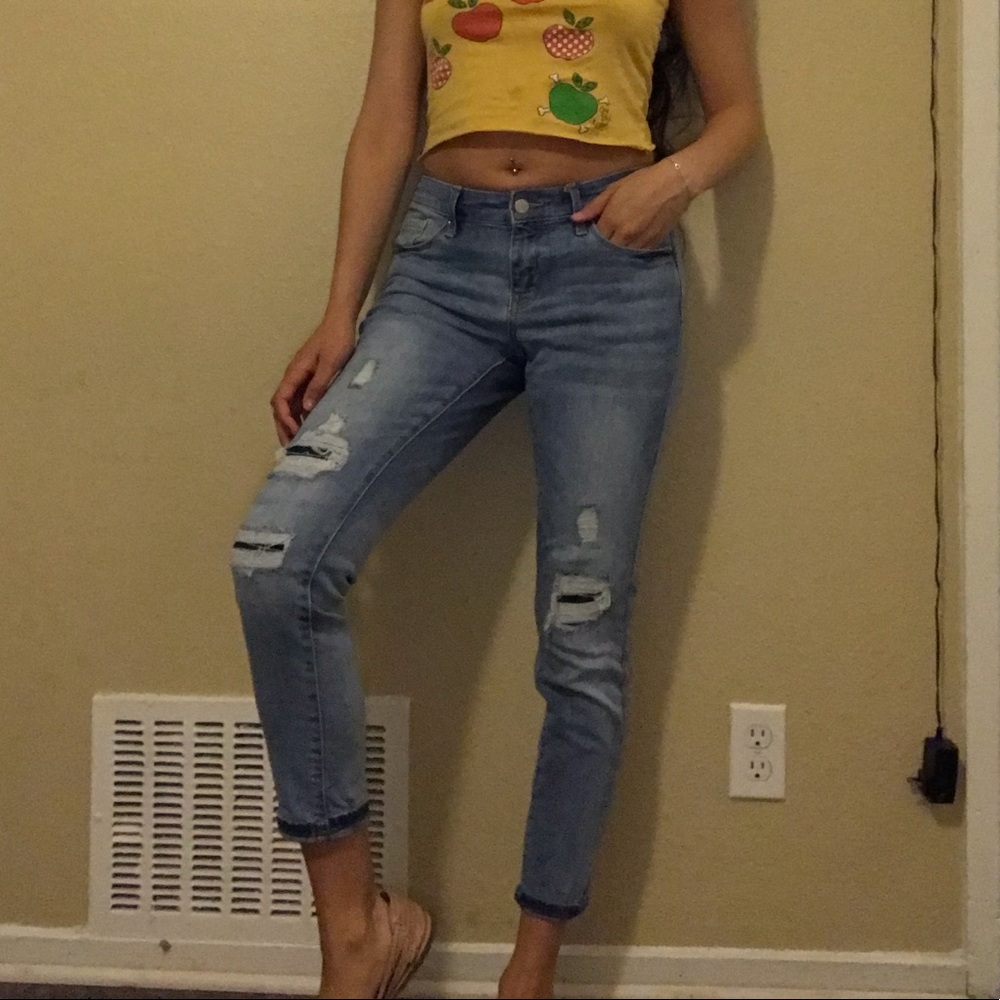 Distressed jeans